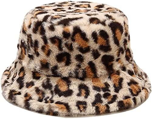帽子 Needles Bermuda Hat - Faux Fur / Leopard Women's Leopard Print Faux Fur Bucket Hat Fluffy Winter Warmer